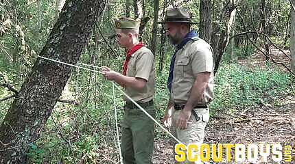 Steamy Scoutmaster Breeds Twink Scout Outdoor