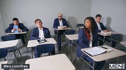 Two students gets fucked by teacher