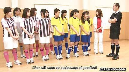 Amazing group sex with Japanese soccer girls